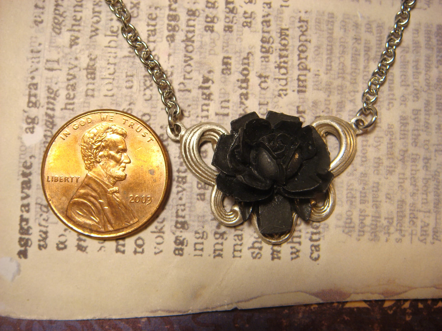 Black Rose Ornate Necklace