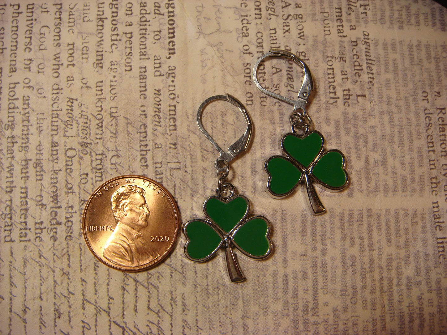 Shamrock Clover Dangle Earrings