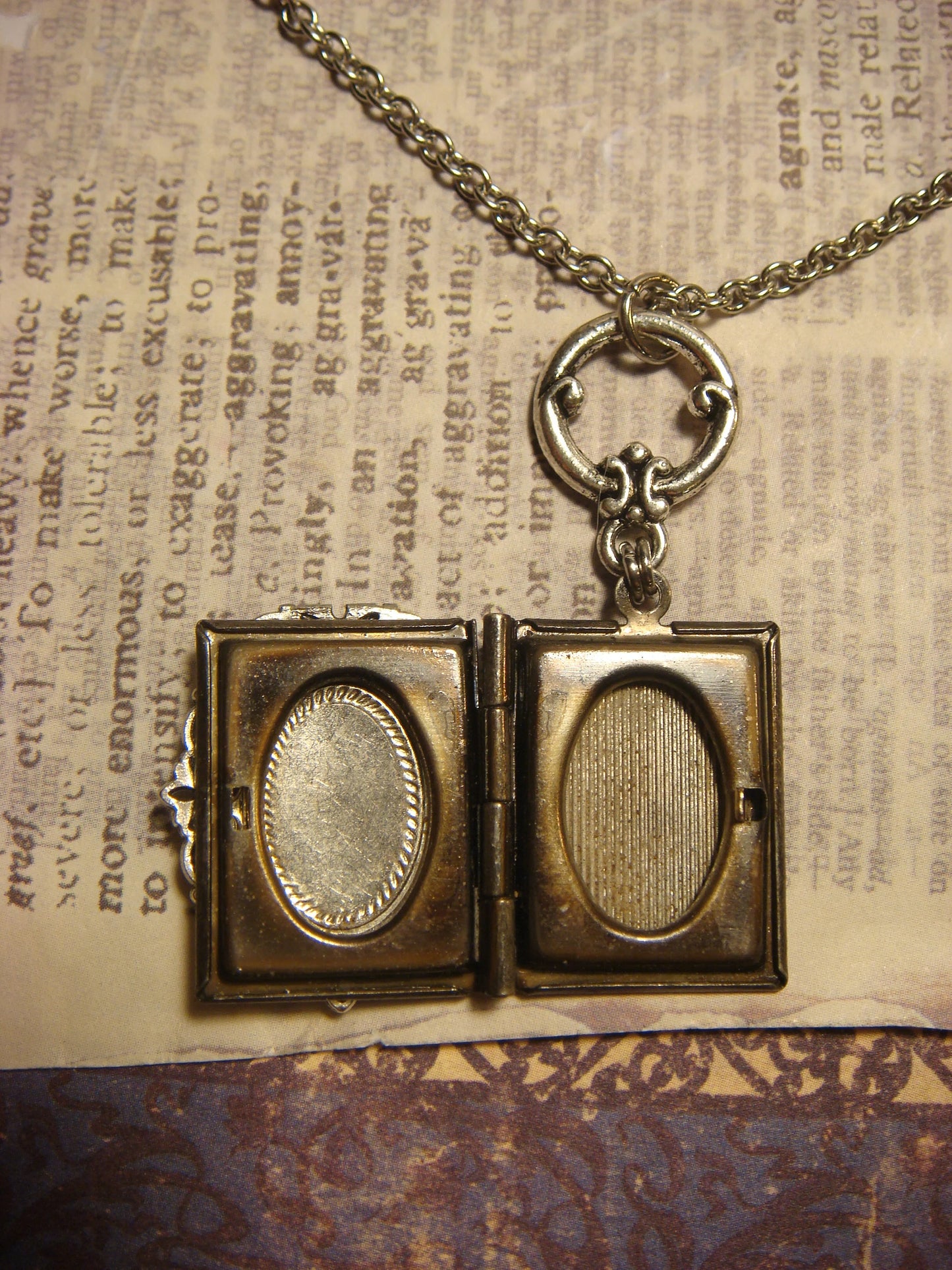 Bat Ornate Book Locket Necklace