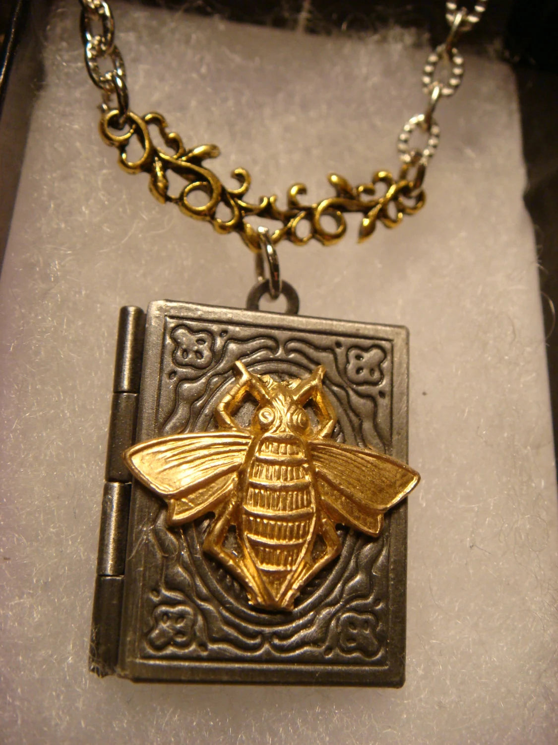 Bee Book Locket Necklace